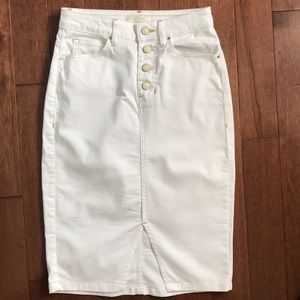 White denim pencil skirt